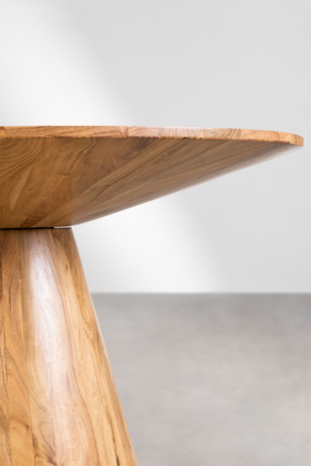 Mesa de comedor redonda en madera de acacia (Ø140 cm) Weymar, imagen de galería 2