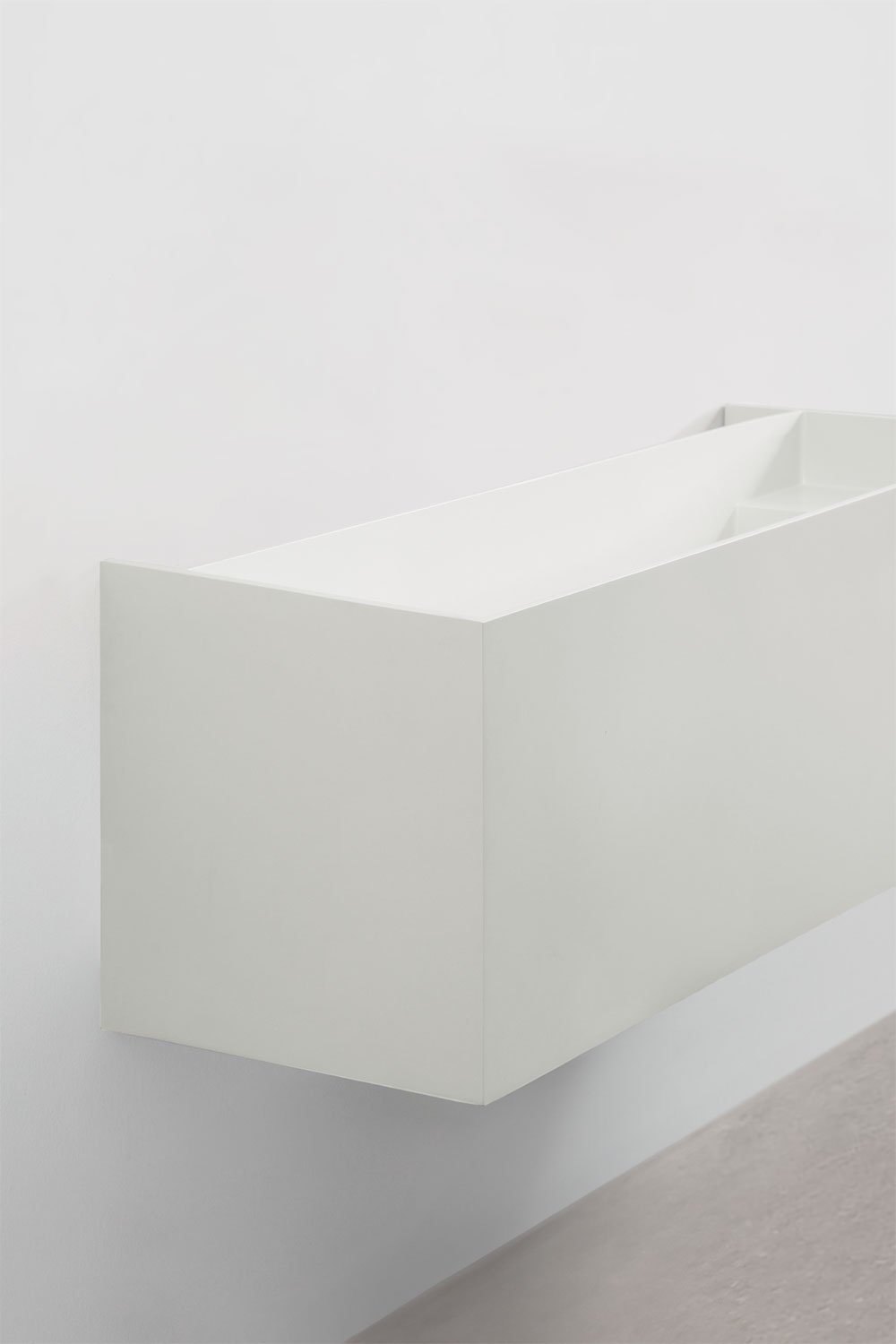 Conjunto de mueble de baño en resina con lavabo integrado y luz LED Nerine, imagen de galería 6