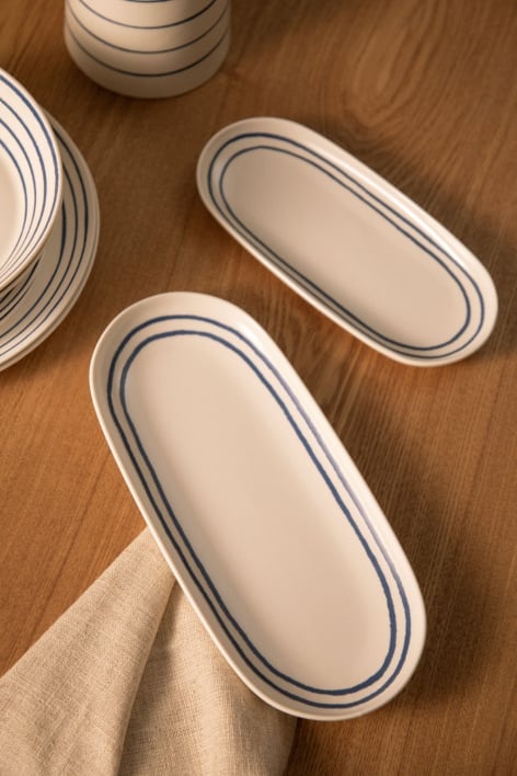 Set de 2 bandejas en new bone china Isolda