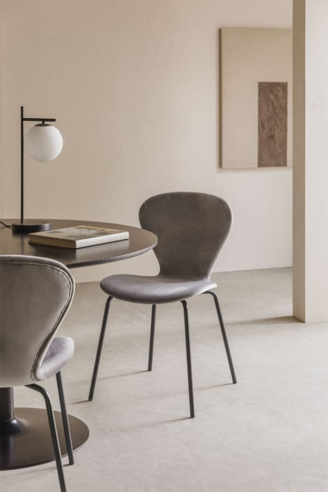 Silla de comedor apilable en terciopelo Uit - Gris Claro