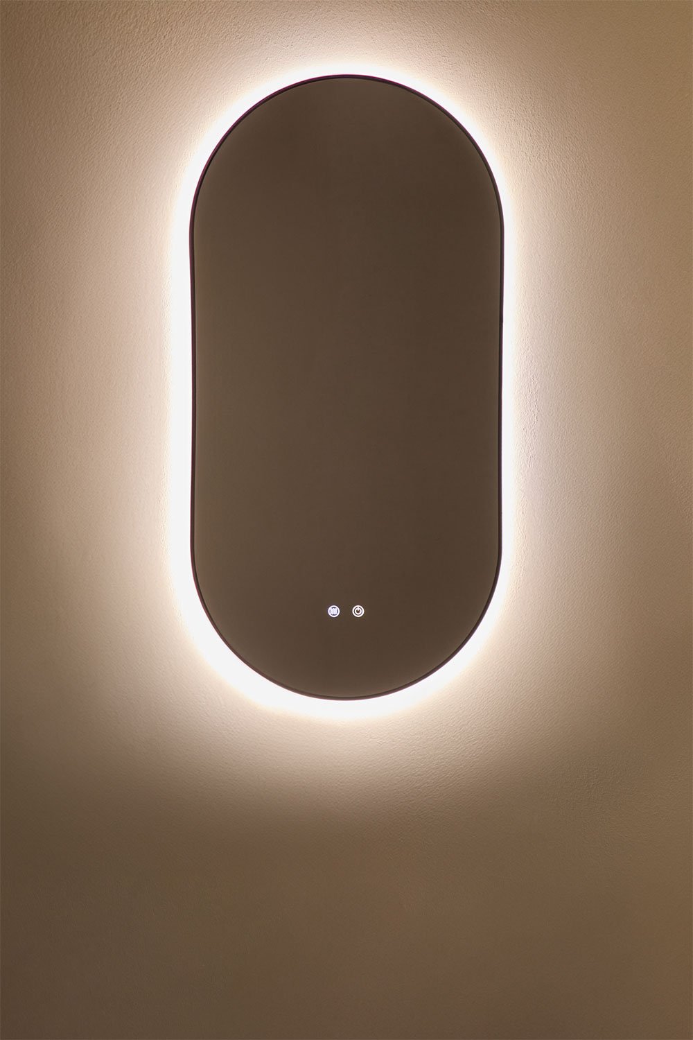 Espejo de pared ovalado 50x100 cm para baño con Luz LED y antivaho Asteiro, imagen de galería 4