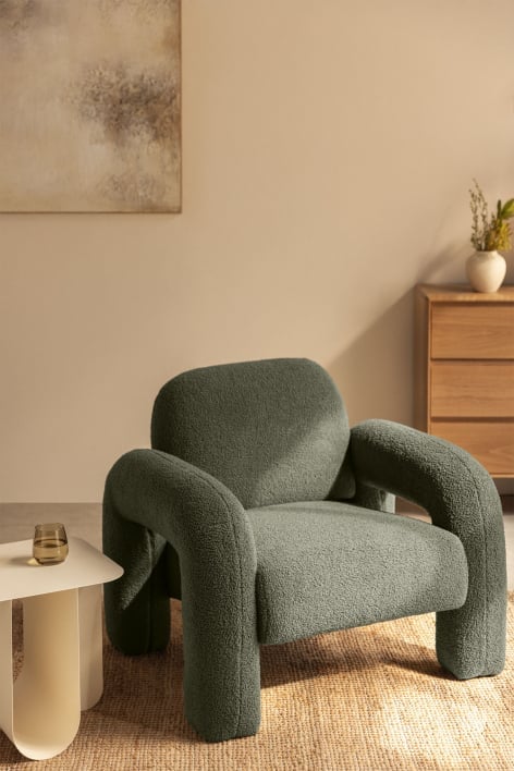 Sillón en borreguito Nicxon - Verde Salvia