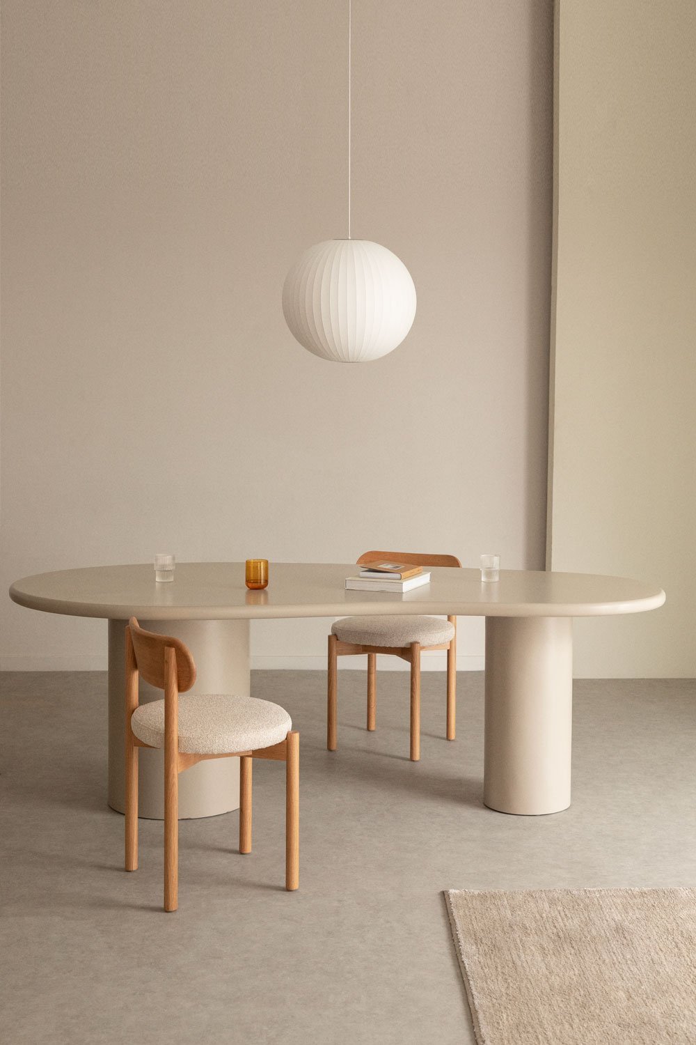 Mesa de comedor ovalada en MDF (220x115 cm) Billie, imagen de galería 1