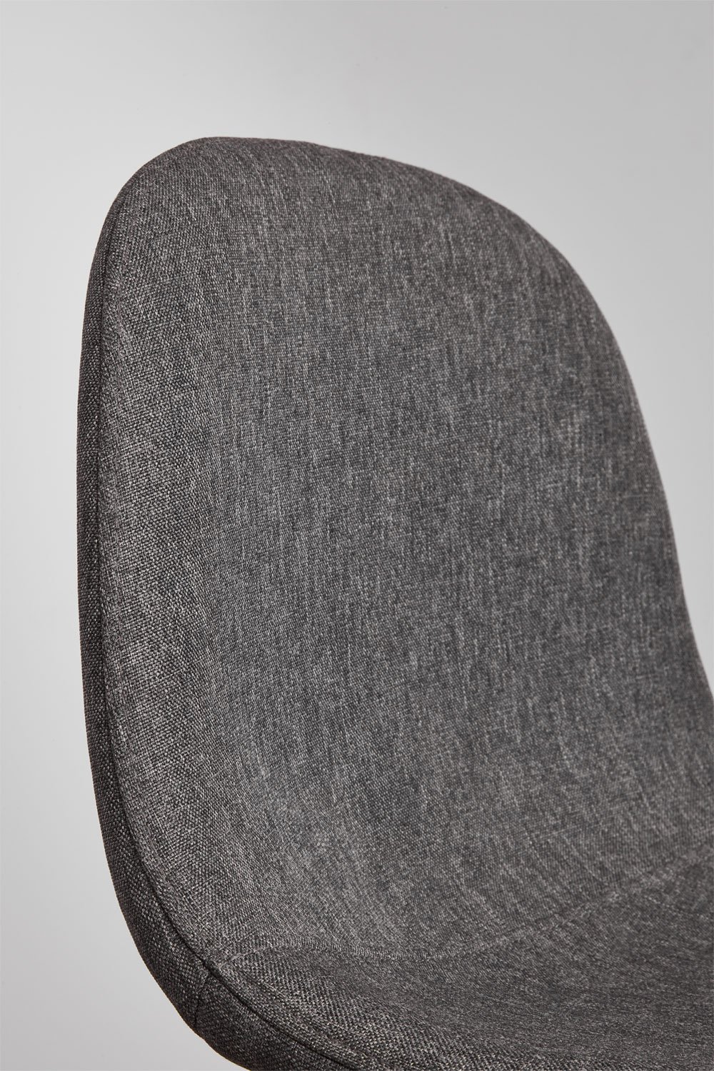 Pack de 4 taburetes altos 75 cm en tela gris antracita y patas acabado madera oscura Glamm, imagen de galería 1