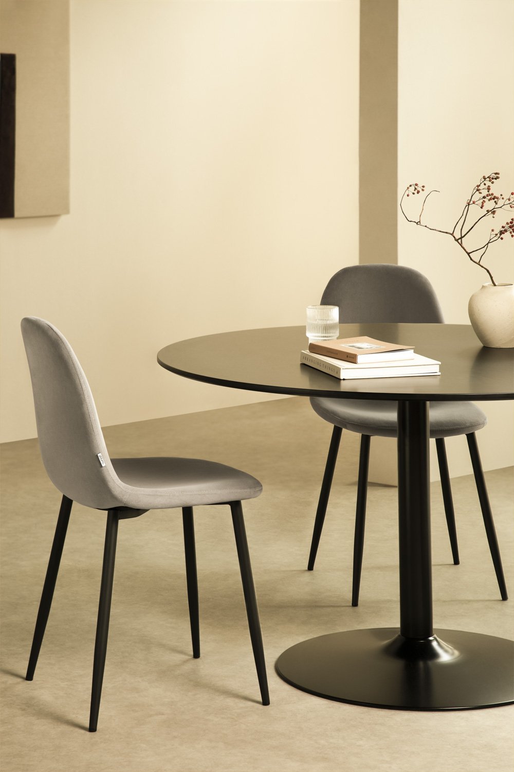 Pack de 4 sillas de comedor en terciopelo Glamm    , imagen de galería 1