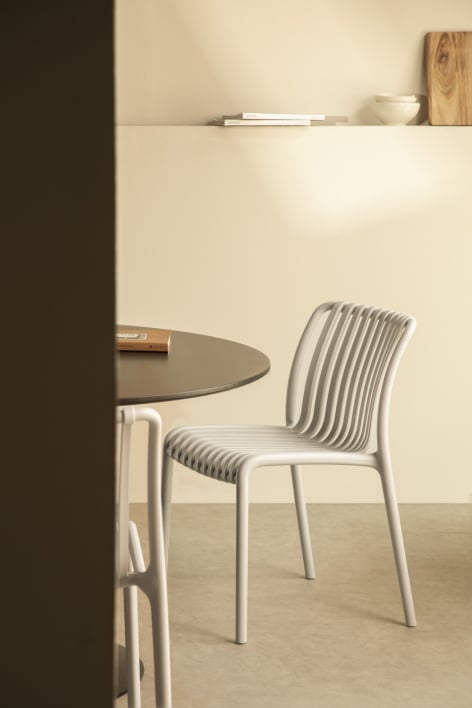 Silla de comedor apilable en polipropileno Wendell - Gris