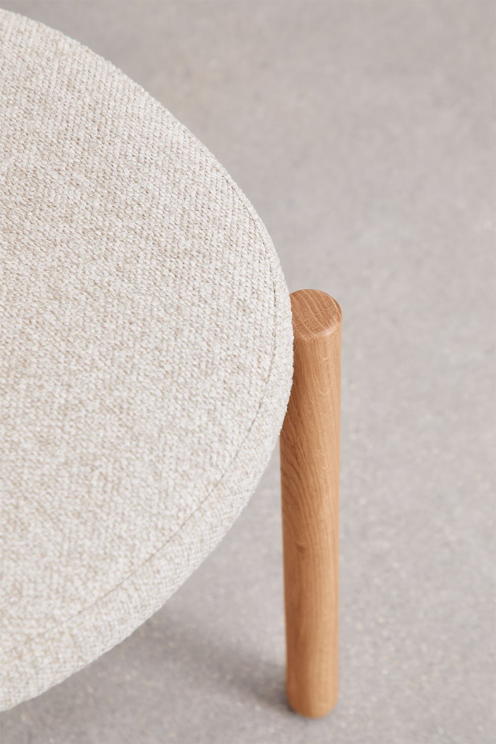 Pack de 2 sillas de comedor en madera de roble natural y chenilla blanco roto Bianca, imagen de galería 7