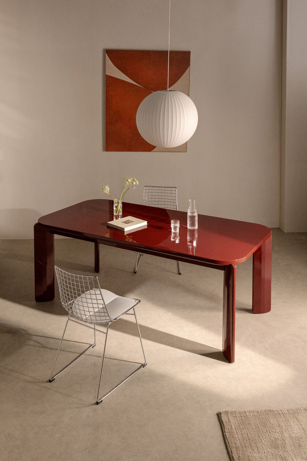 Mesa de comedor rectangular 200x100 cm en MDF Ginebra, imagen de galería 1