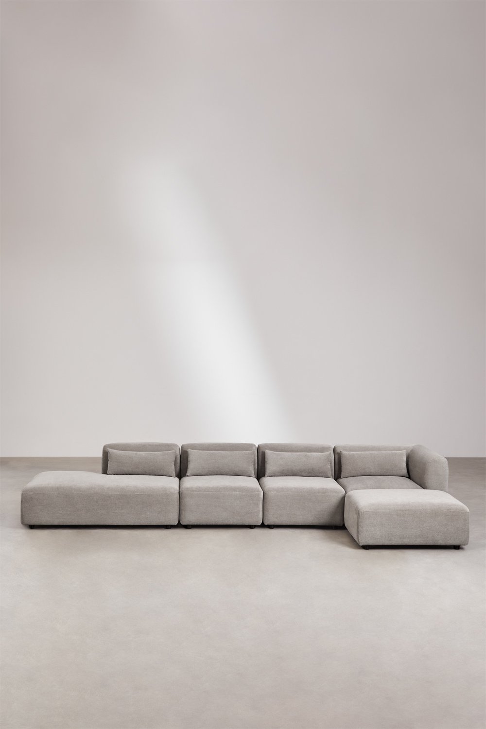 Sofá modular esquinero de 4 piezas con diván izquierdo y puff Fogler, imagen de galer&iacute;a 4