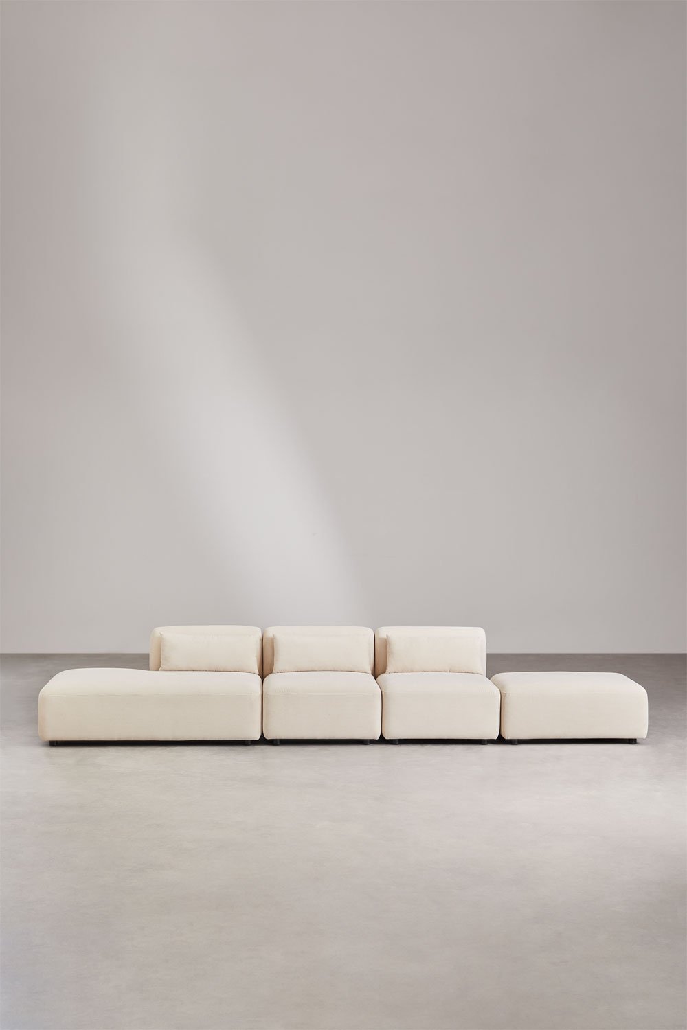 Sofá modular de 3 piezas con diván izquierdo y puff Fogler, imagen de galer&iacute;a 3