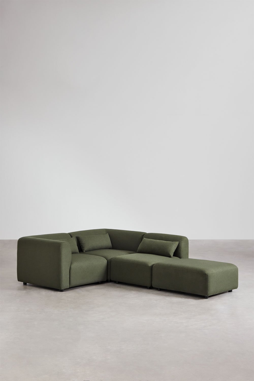 Sofá modular rinconera de 3 piezas con puff Fogler, imagen de galería 1