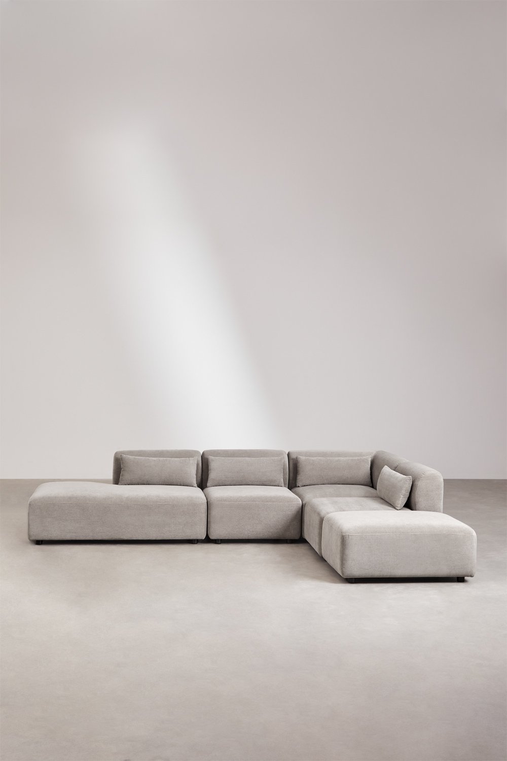 Sofá modular esquinero de 4 piezas con diván izquierdo y puff Fogler, imagen de galería 3