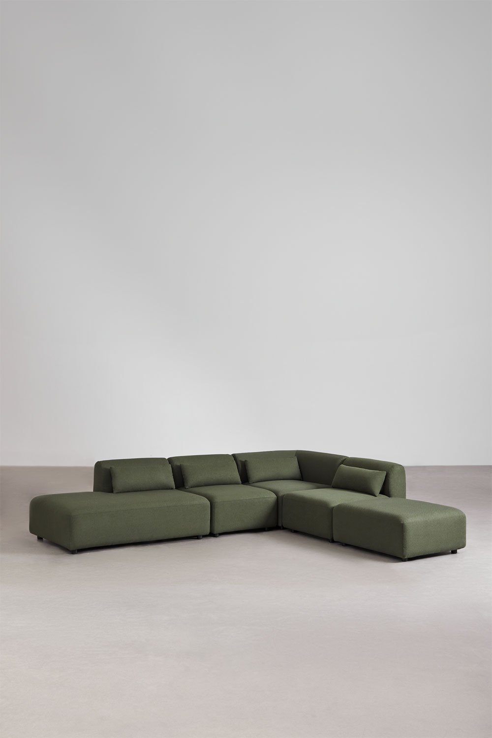 Sofá modular esquinero de 4 piezas con diván izquierdo y puff Fogler, imagen de galería 1
