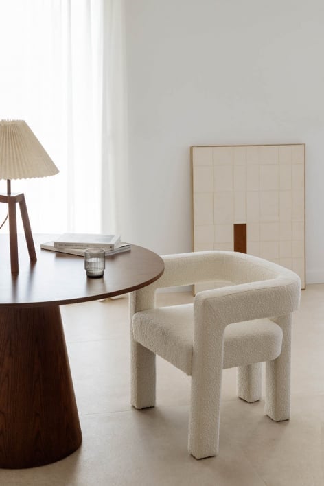 Silla de comedor con reposabrazos tapizada Liara