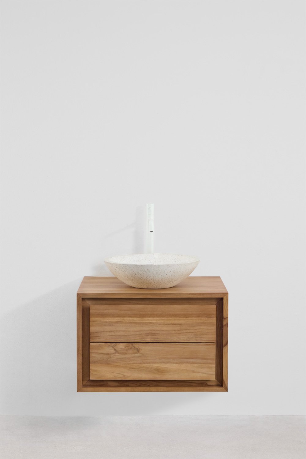Conjunto de mueble de baño en madera de teca Jabari, imagen de galería 2