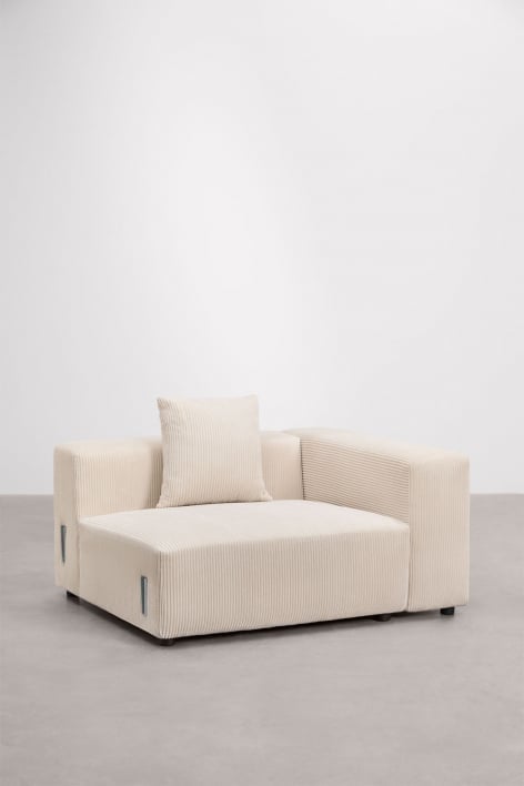 Módulo esquinero derecho 135x113 cm con reposabrazos alto y cojín para sofá modular Bruna