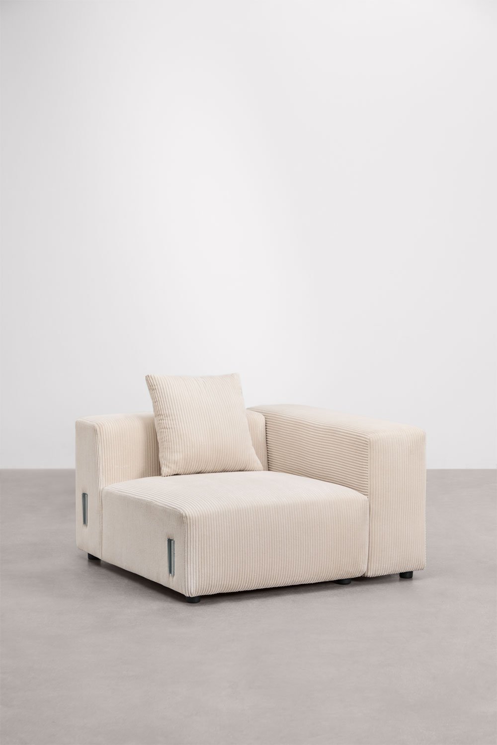 Módulo esquinero derecho (115x113 cm) con reposabrazos alto y cojín para sofá modular Bruna, imagen de galería 1