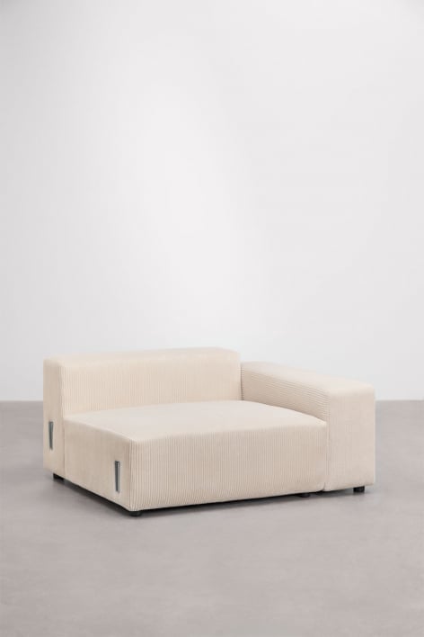 Módulo esquinero derecho 135x113 cm con reposabrazos bajo para sofá modular Bruna