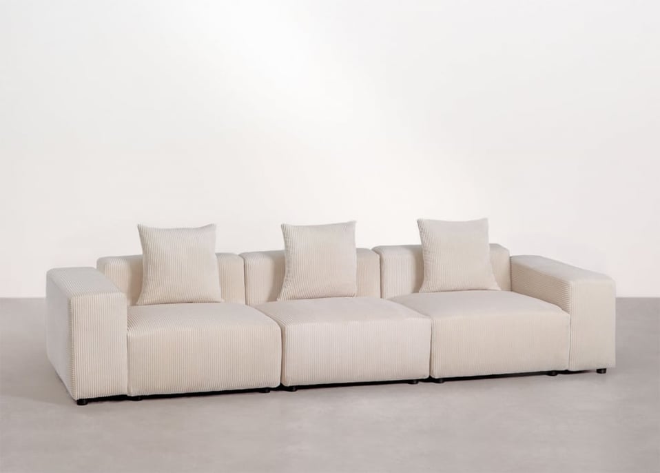 Sofá modular de 3 piezas ↔︎315 cm con reposabrazos bajo Bruna