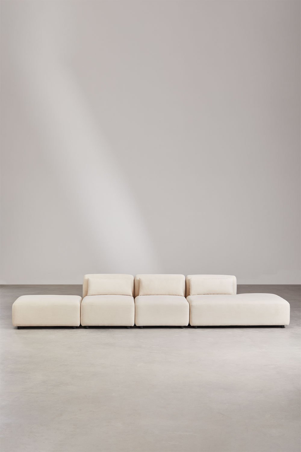 Sofá modular de 3 piezas con diván derecho y puff Fogler, imagen de galer&iacute;a 3