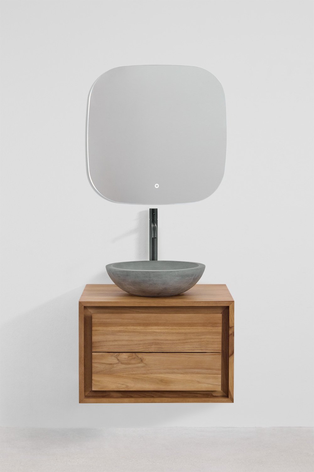 Conjunto de mueble de baño en madera de teca Jabari, imagen de galería 2
