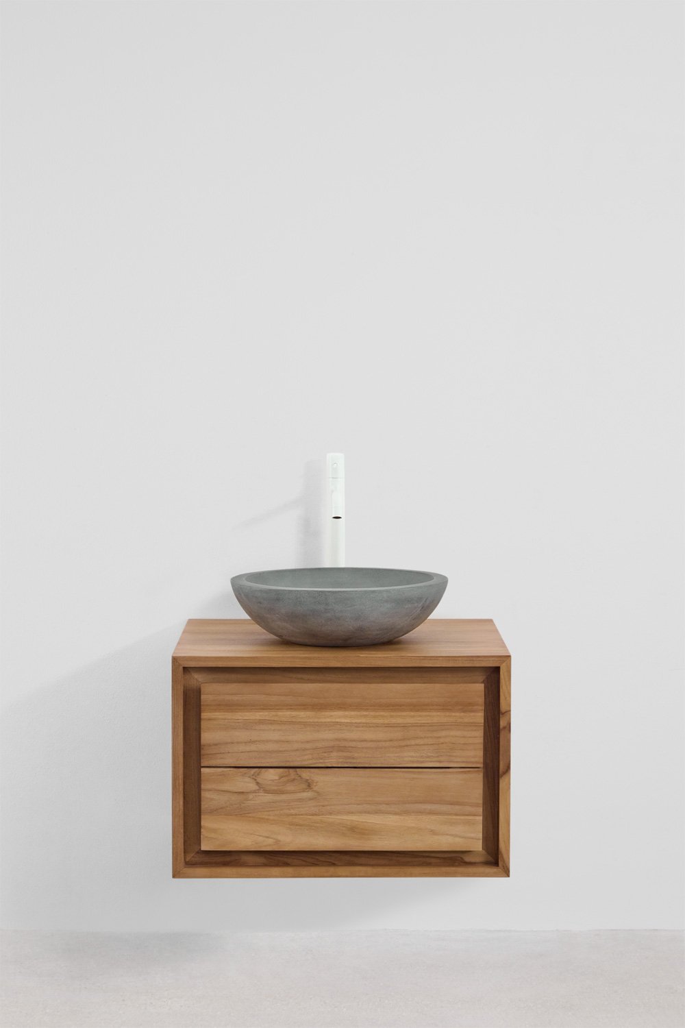Conjunto de mueble de baño en madera de teca Jabari, imagen de galería 1