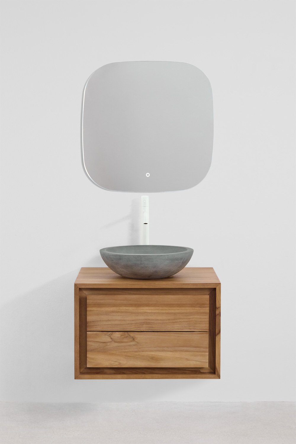 Conjunto de mueble de baño en madera de teca Jabari, imagen de galería 1