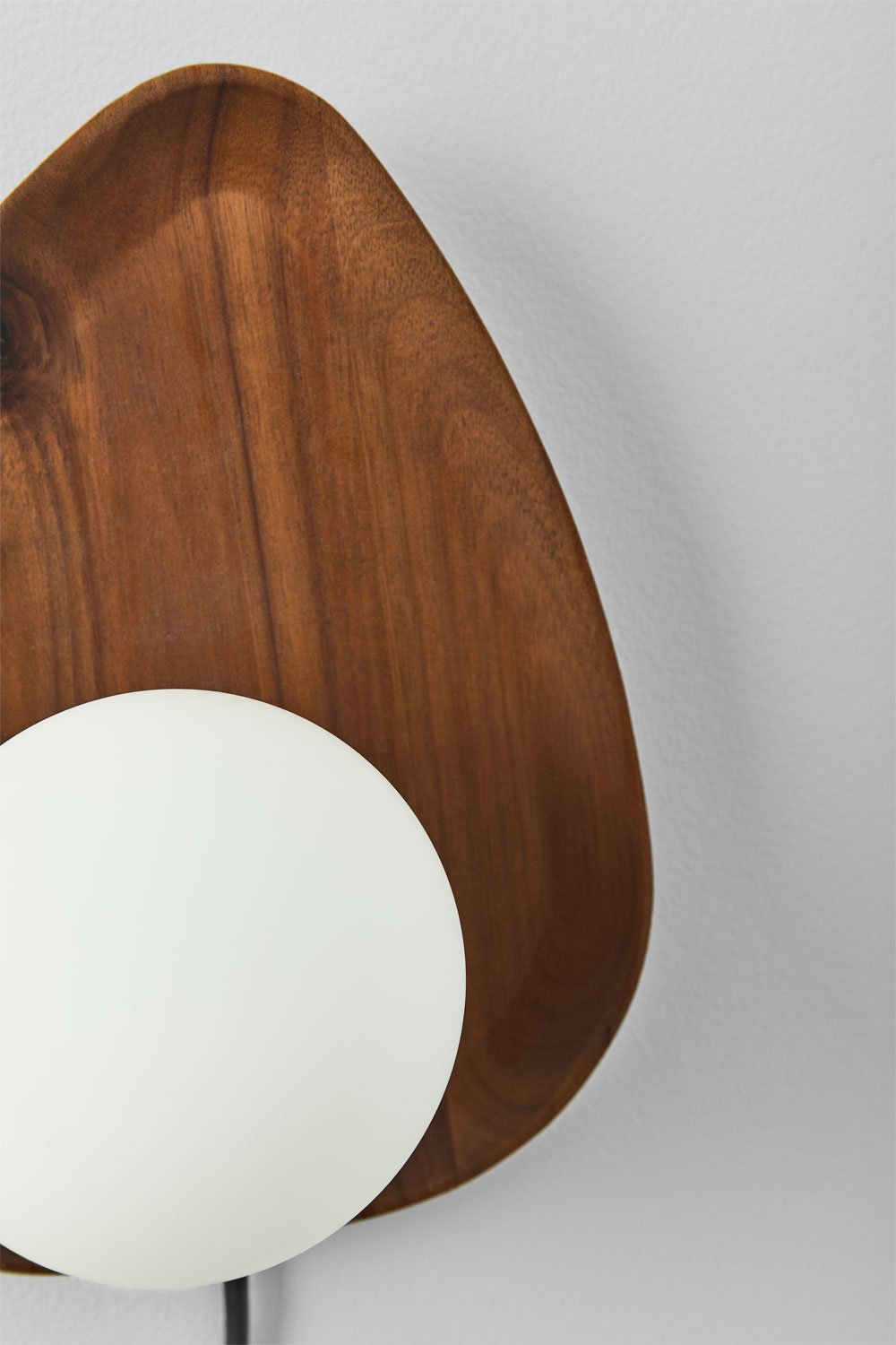 Aplique de pared ↑24 cm en madera de acacia Freidy, imagen de galería 5