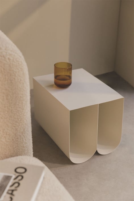 Mesa auxiliar cuadrada 40x40 cm en acero Olavi