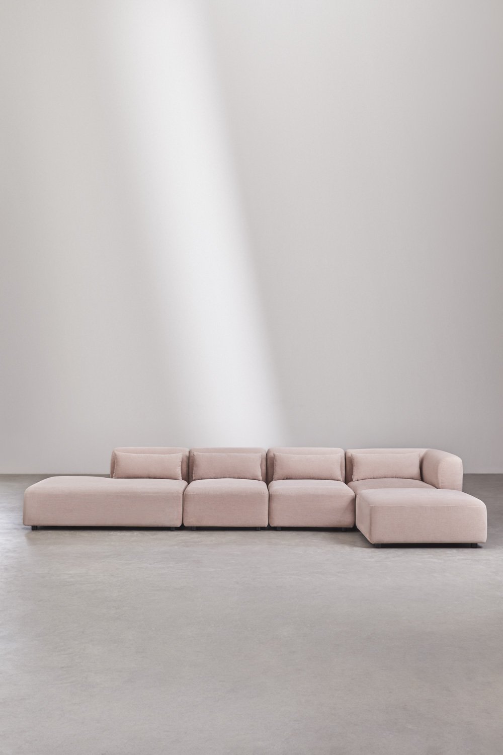 Sofá modular esquinero de 4 piezas con diván izquierdo y puff Fogler, imagen de galería 3