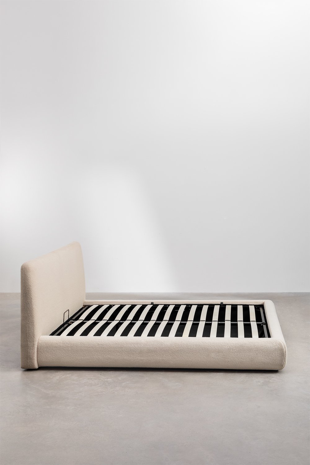 Cama para colchón 180x200cm con canapé abatible en borreguito Norena, imagen de galería 4