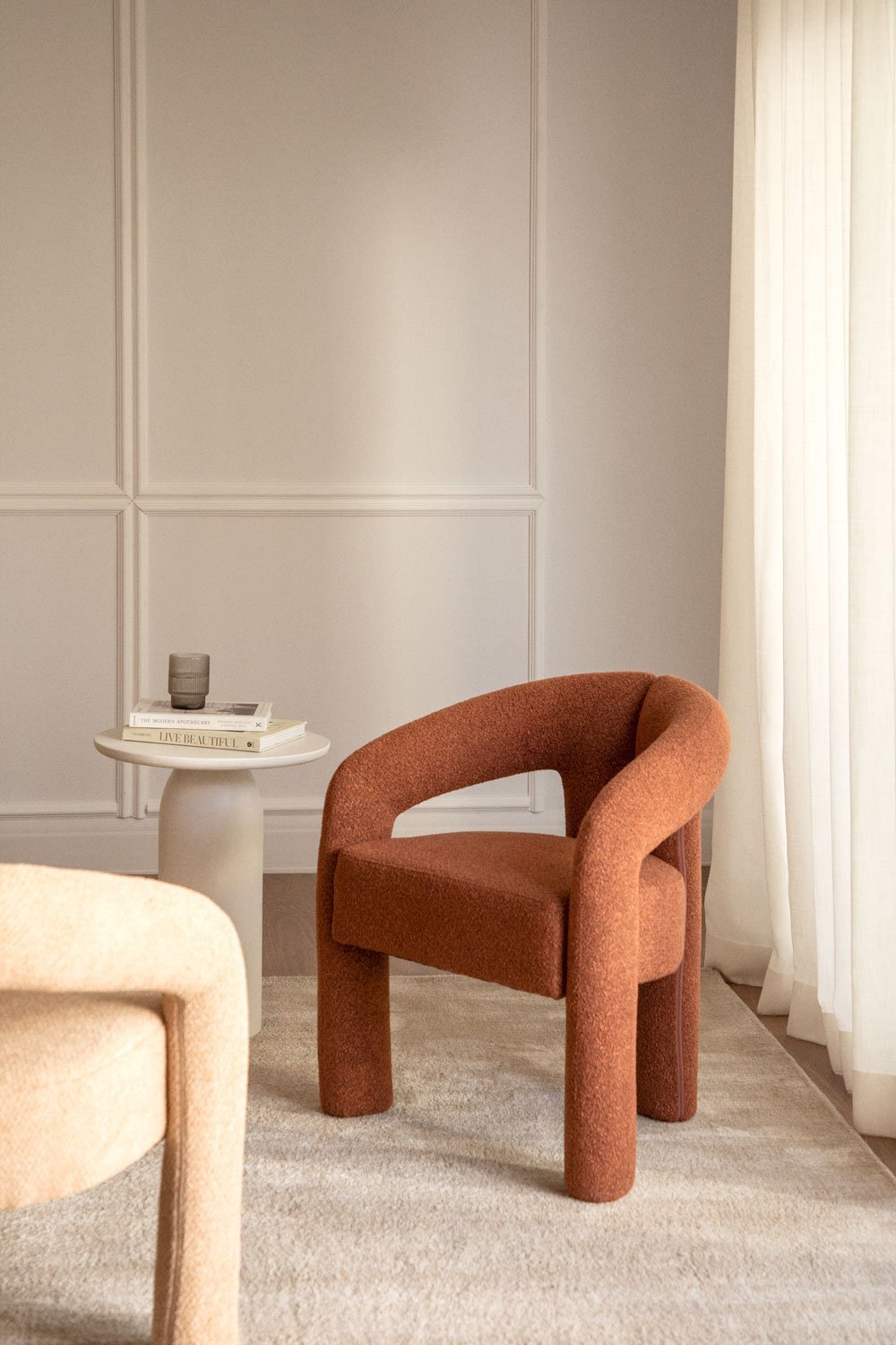 Sillón en tela bouclé Albiena, imagen de galería 1