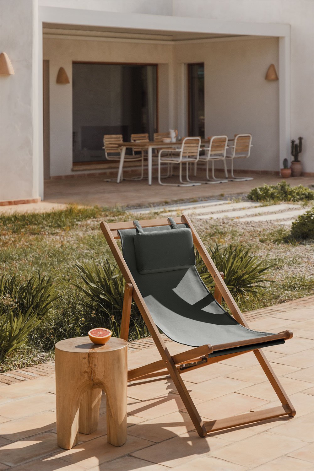 Pack de 2 hamacas plegables con cojín en madera Kardis , imagen de galería 1