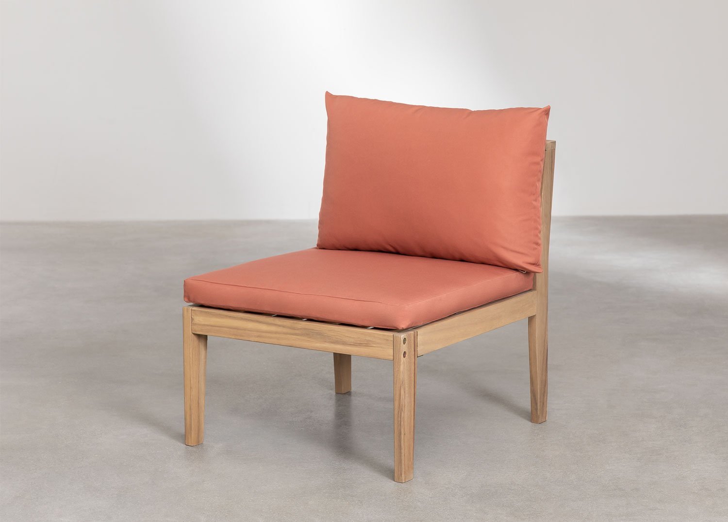 Módulo central para sofá modular de jardín en madera de acacia Filips, imagen de galería 1