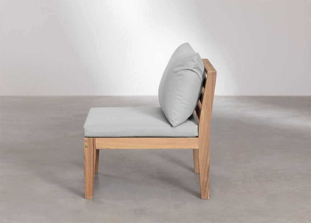 Módulo central para sofá modular de jardín en madera de acacia Filips, imagen de galer&iacute;a 3