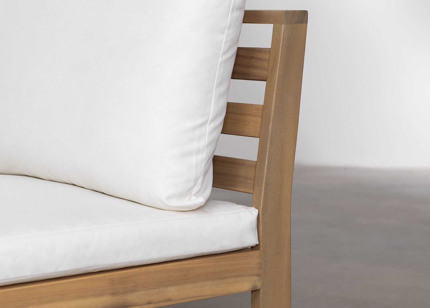 Módulo esquinero derecho para sofá modular de jardín en madera de acacia Filips, imagen de galer&iacute;a 5