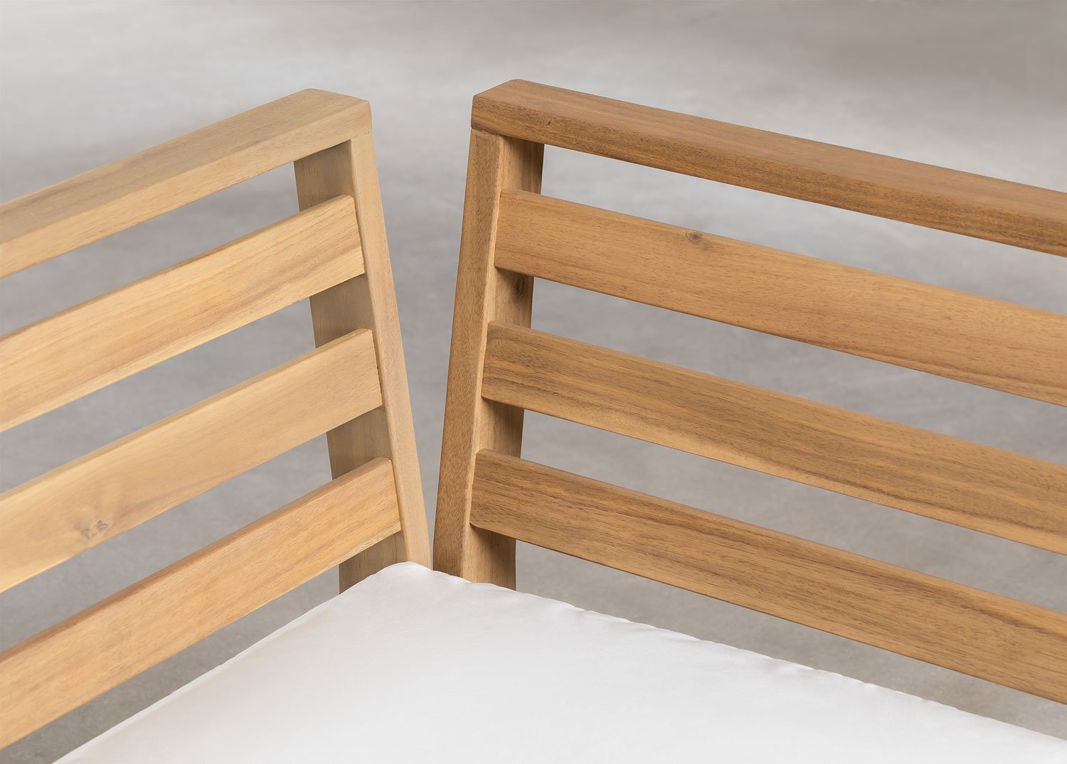 Módulo esquinero izquierdo para sofá modular de jardín en madera de acacia Filips, imagen de galería 7