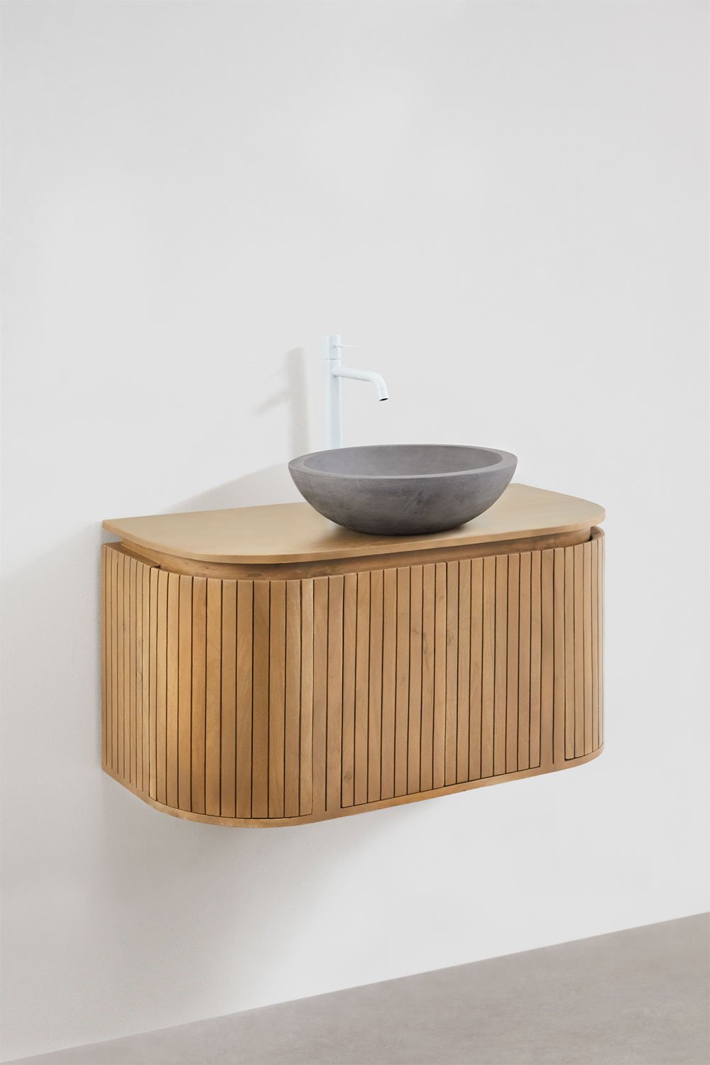 Conjunto de mueble de baño suspendido en madera de mango Analis, imagen de galer&iacute;a 3