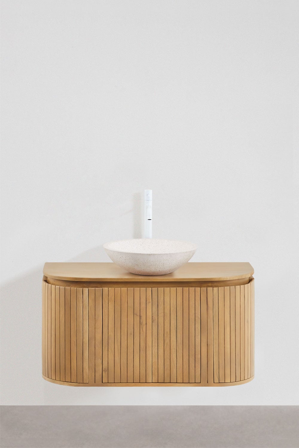 Conjunto de mueble de baño suspendido 90x40 cm en madera de mango Analis, imagen de galer&iacute;a 2