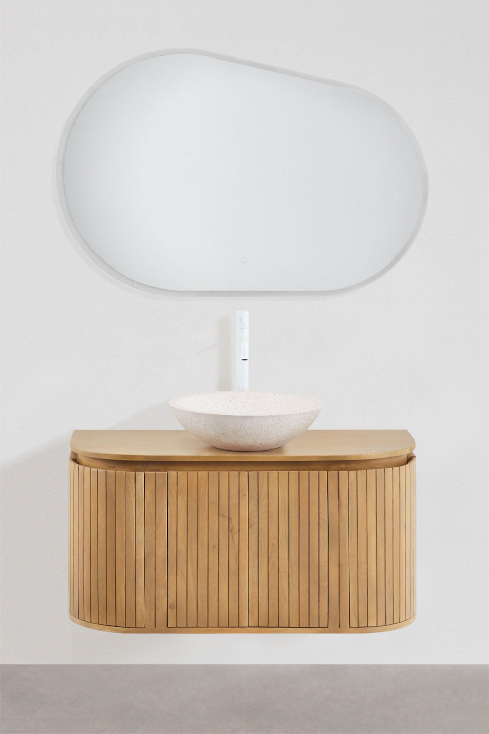 Conjunto de mueble de baño suspendido en madera de mango Analis, imagen de galer&iacute;a 2