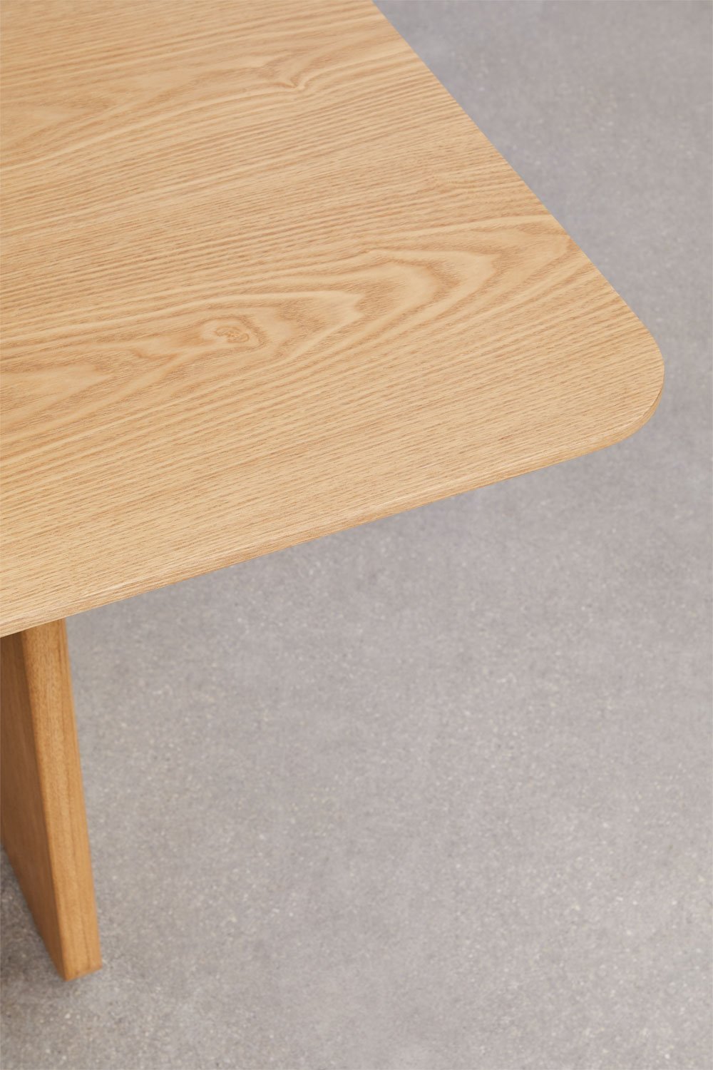 Mesa de comedor cuadrada 100x100 cm en MDF y chapa de fresno Ginger, imagen de galería 4