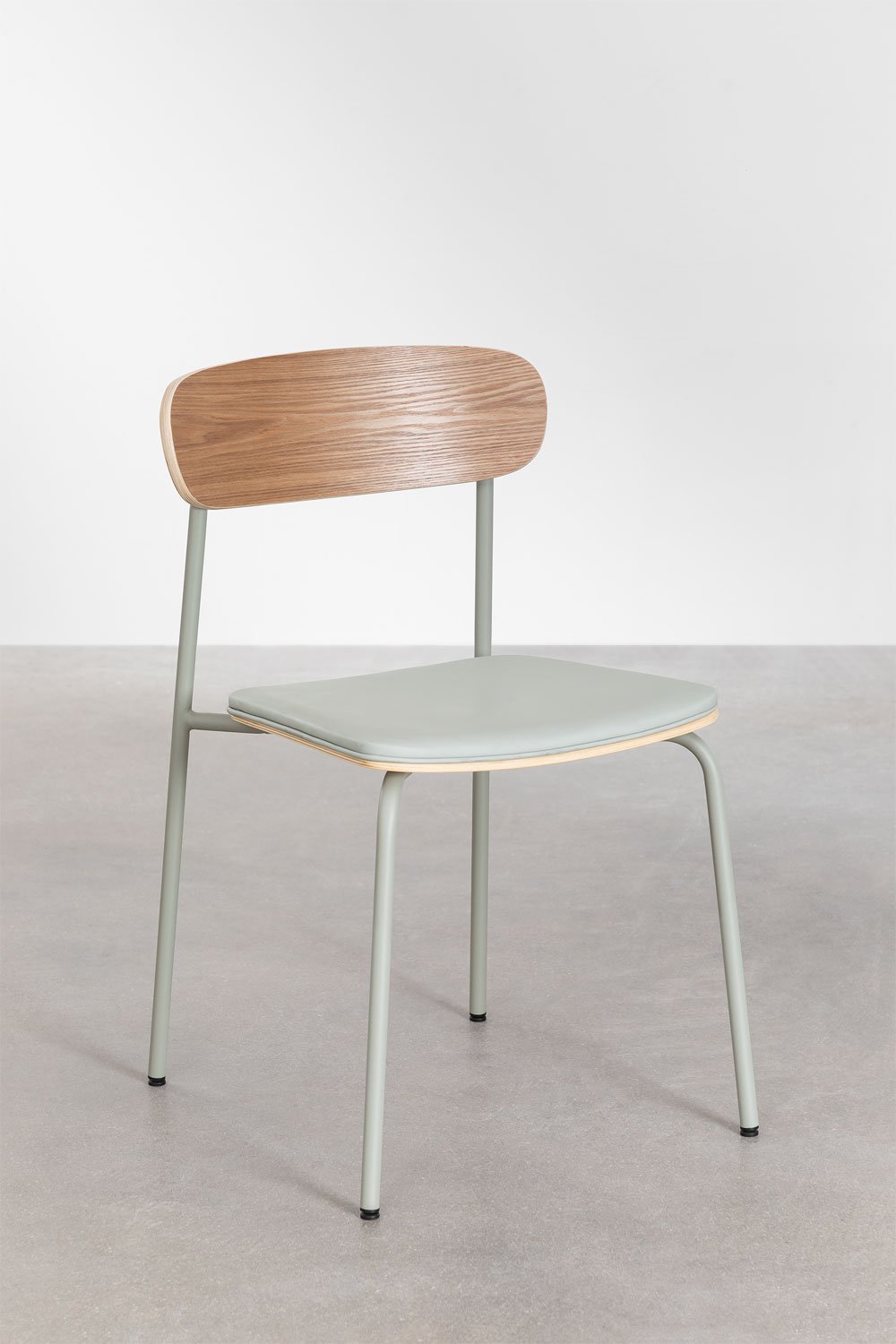 Pack de 2 sillas de comedor apilables en hierro y madera Wilpier, imagen de galería 2