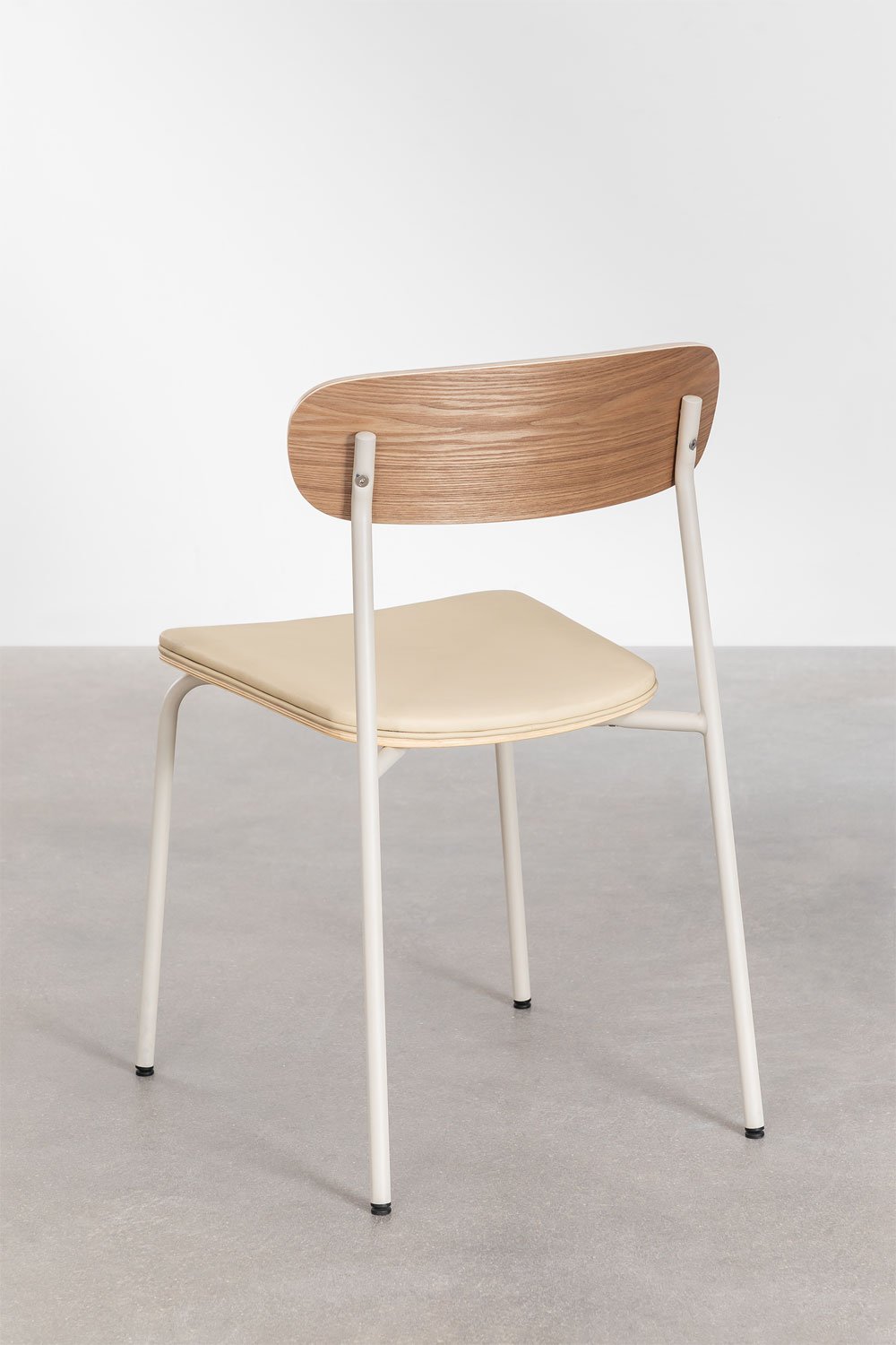 Pack de 2 sillas de comedor apilables en hierro y madera Wilpier, imagen de galer&iacute;a 5