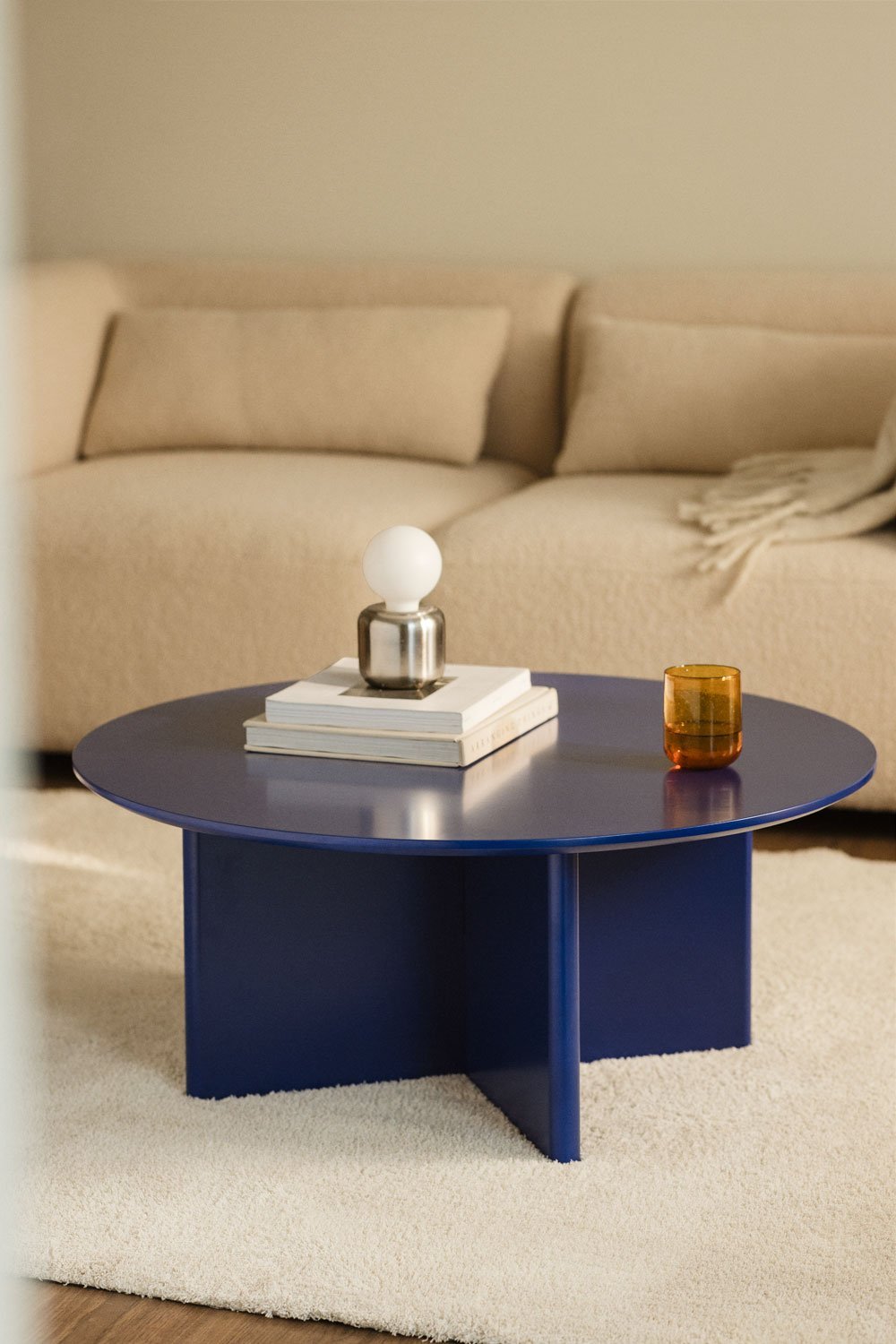 Mesa de centro redonda Ø80 cm en MDF Saonara, imagen de galería 1