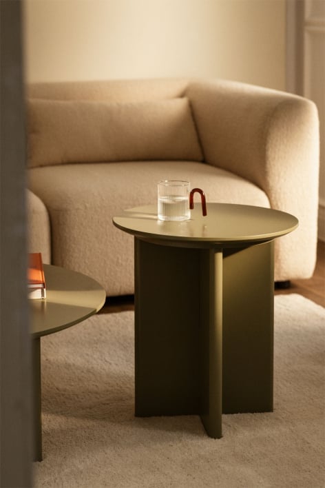 Mesa auxiliar redonda Ø45 cm en MDF Saonara