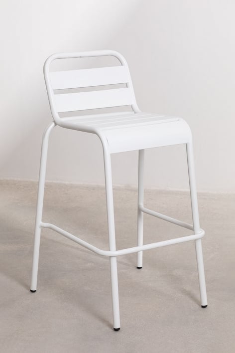 Taburete alto 75 cm apilable en acero blanco Janti - Blanco