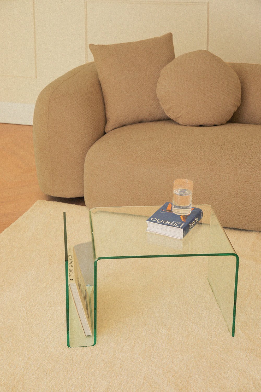 Mesa auxiliar rectangular 40x35 cm en cristal templado Diora, imagen de galería 3