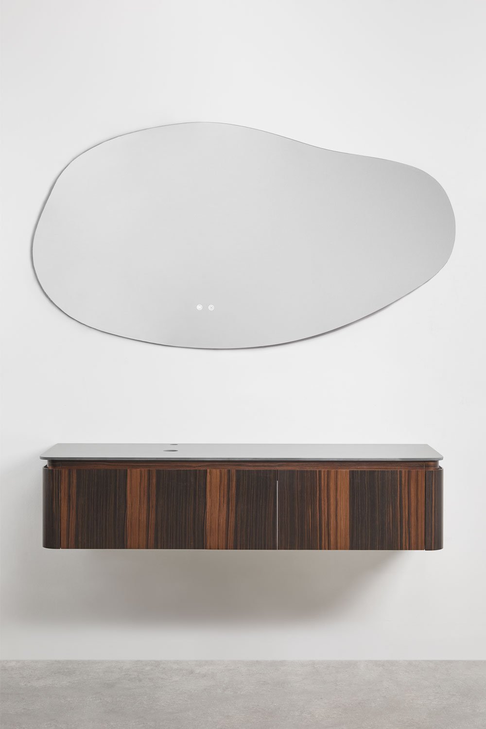 Conjunto de mueble de baño suspendido 160x55 cm en madera Lavena, imagen de galer&iacute;a 2