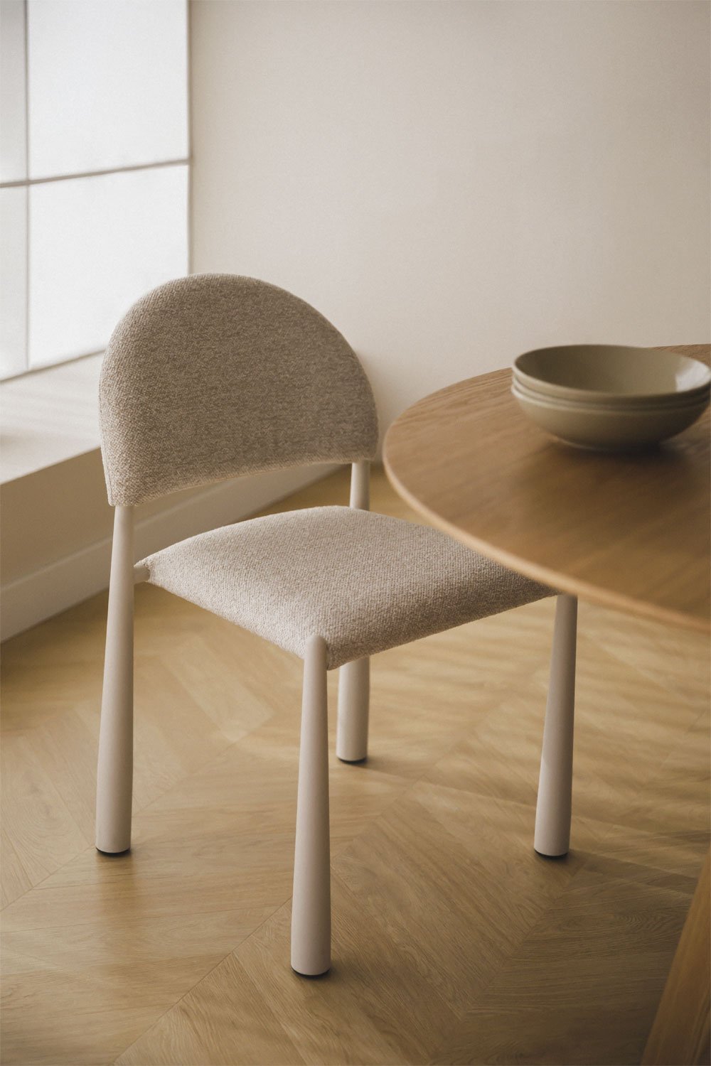 Silla de comedor en tela bouclé Nagore, imagen de galería 1