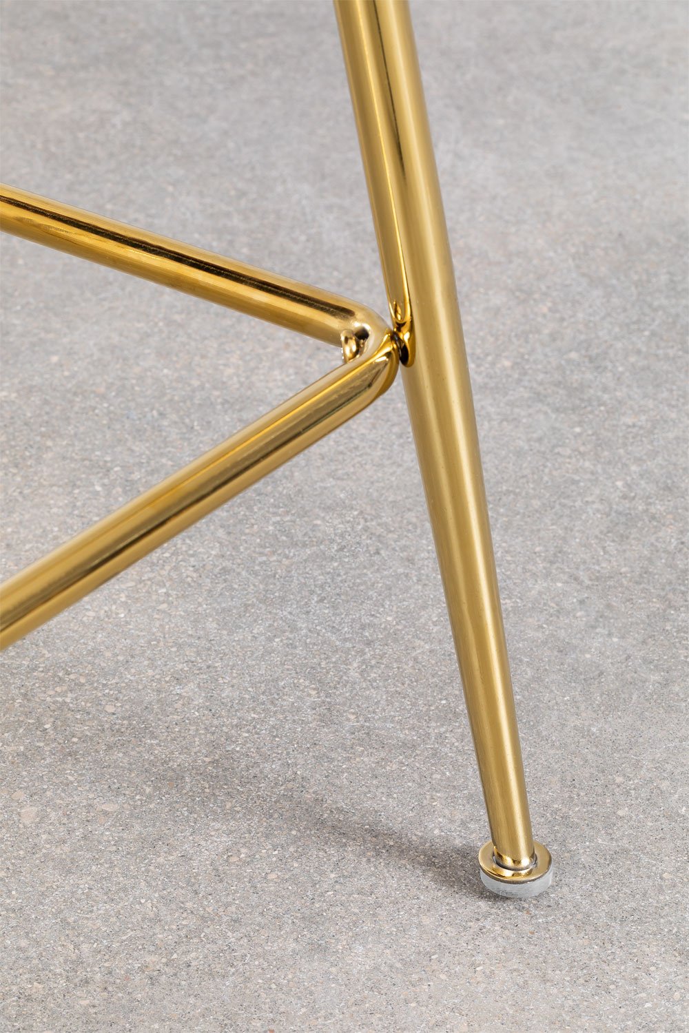 Taburete alto 65 cm en terciopelo beige crema Markina, imagen de galería 6